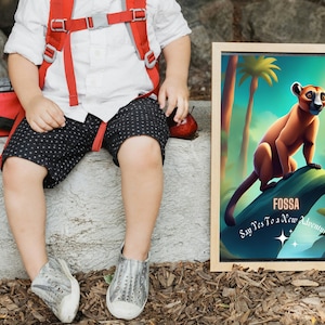 Póster infantil mágico "Fossa Big Cat" - decoración de pared colorida y de alta calidad para habitación infantil - varios tamaños, envío gratuito