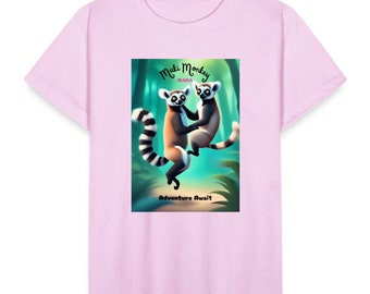 Camiseta para niños "Maki Monkey, Adventure Await" / ¡Descubre la magia de Madagascar con nuestra colección de camisetas para niños!