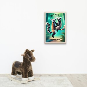 Póster infantil mágico "Lemur Monkeys" - decoración de pared colorida y de alta calidad para habitación infantil - varios tamaños, envío gratuito