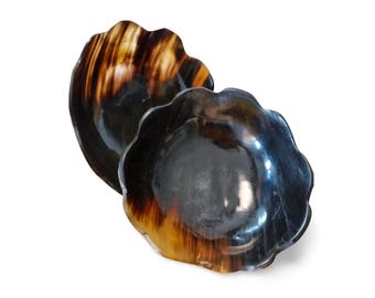 Ciotola in corno di zebù fatta a mano in varie forme – Elegante ciotola decorativa realizzata in materiale naturale e pezzo unico – Ideale per riporre e decorare