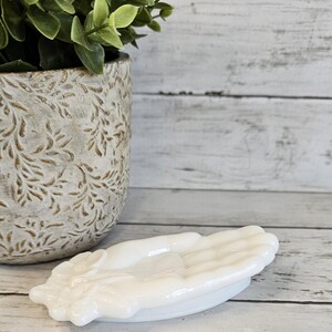 Avon Milk Glass Hand Trinket Dish