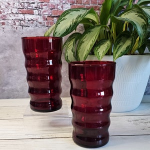 Vintage Anchor Hocking Royal Ruby Glasses, Set of 2