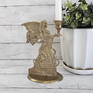 Brass Angel Candlestick Holder