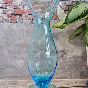 Turquoise Glass, Hand Blown Glass Vase