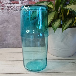 Jonathan Adler Turquoise Glass Bedside Carafe Set