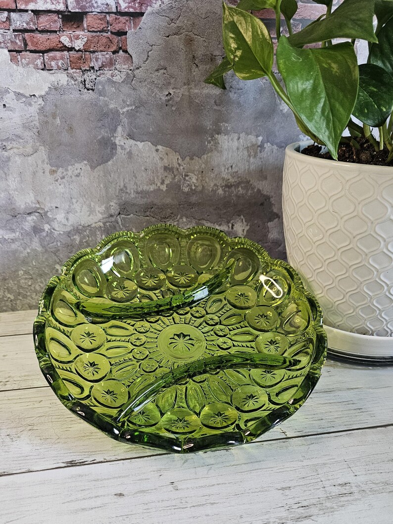 Picture of Vintage Green Glass Serving Dishes, Sold Separately - Etsy