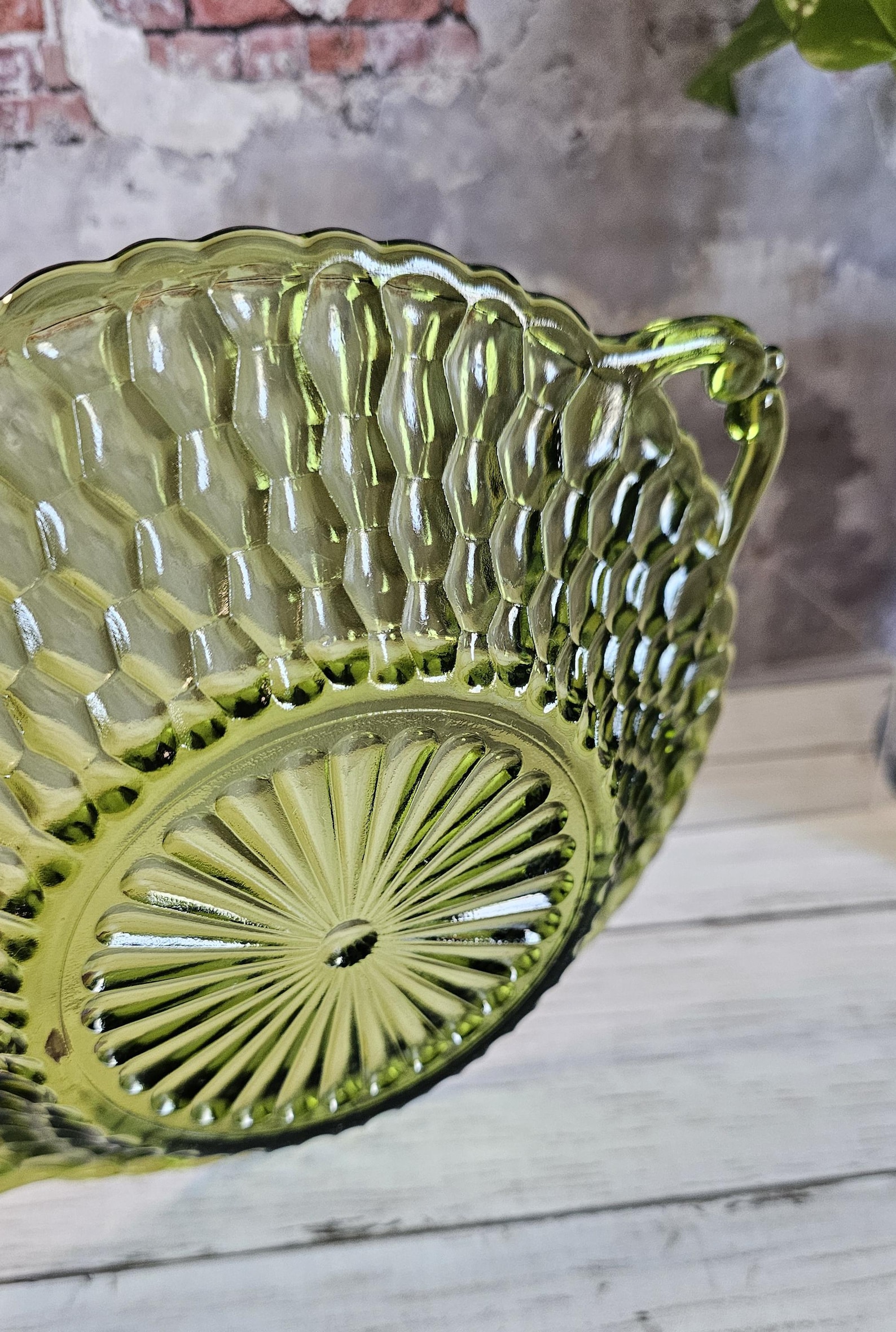 Picture of Vintage Green Glass Serving Dishes, Sold Separately - Etsy