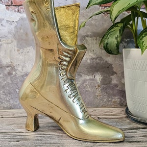 Vintage Brass Ladies Lace Up Boot