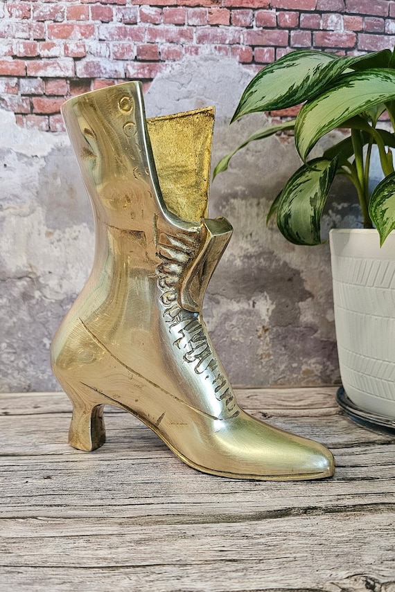 Vintage Brass Ladies Lace up Boot - Etsy