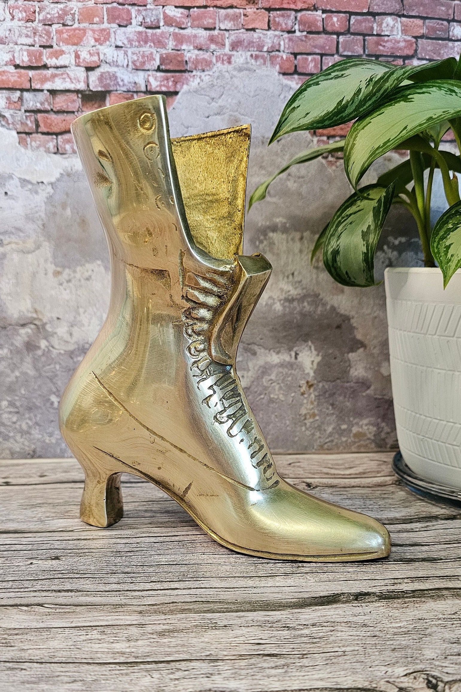 Vintage Brass Boot - Etsy