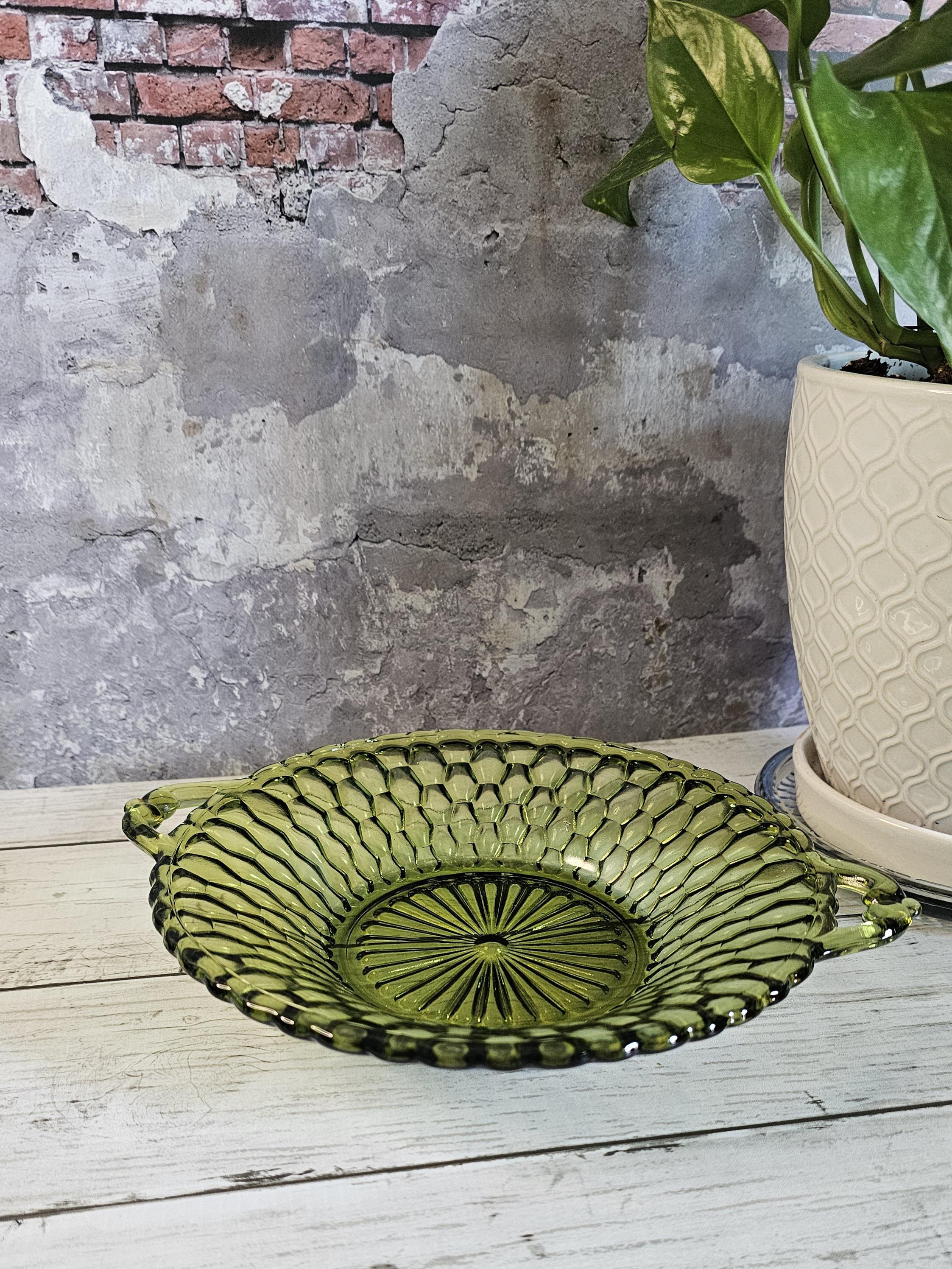 Picture of Vintage Green Glass Serving Dishes, Sold Separately - Etsy