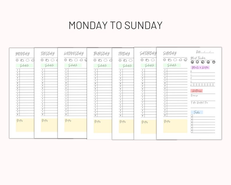 7 Day Planner Printable, Daily Planner, Daily to Do List for Work ...