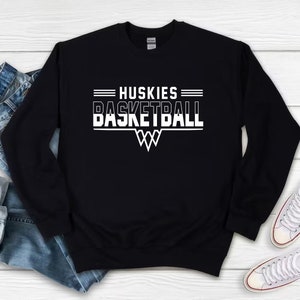 Filet de basket-ball Huskies Svg, Svg le jour du match, basket-ball Svg, téléchargement numérique, Cricut, école mascotte Svg, esprit d'équipe Svg, fichier Svg