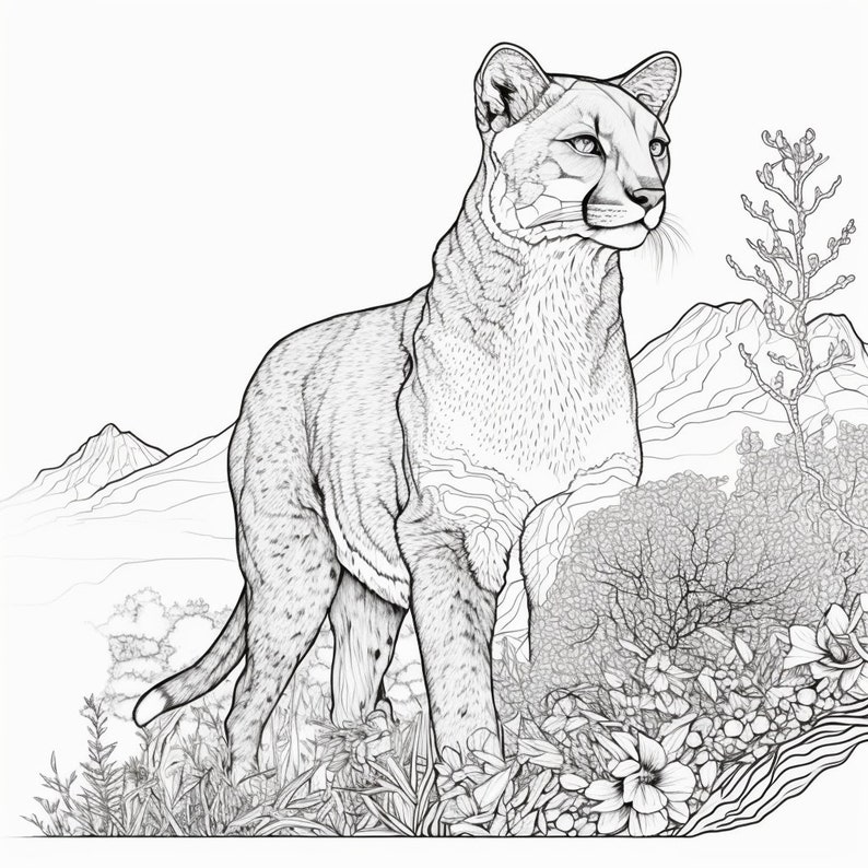 Big Cats 40 Printable Coloring - Il 794xN.4773457560 13b9 