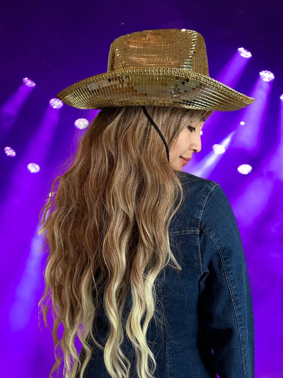Disco Ball Cowboy Hat: Sparkly Bachelorette Concert Hat - Etsy display picture 2