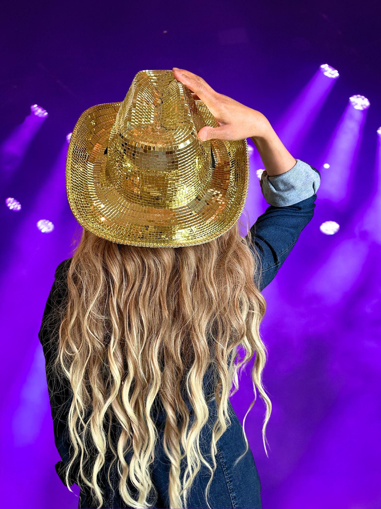 Disco Ball Cowboy Hat: Sparkly Bachelorette Concert Hat - Etsy