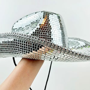 Concert Disco Ball Cowboy Hat With String Bachelorette Hat Sparkly