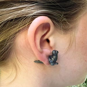 süßer Ohrring Seehund doppelseitiger Ohrstecker, Seehundohrring Seehundohrstecker, Geschenk Seehund Seehundliebhaber Seehundschmuck