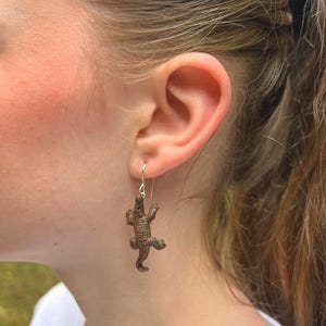 süßer Krokodil Ohrring hängend Krokodilohrring, Krokodilschmuck Krokodil Schmuck, lustiges ausgefallenes Geschenk Krokodil Krokodilliebhaber