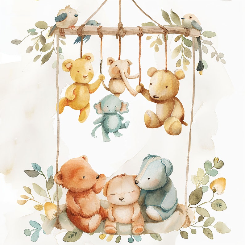Stuffed Animals Water Color Painting | 15 High Quality JPG Clipart Pack ...