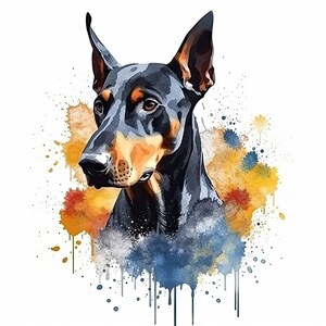 Étiquette Personnalisée Pour Chien Doberman, Pop Art, 2 Tailles, Zinc, UK