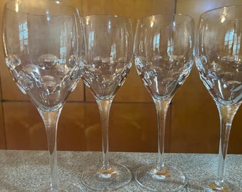 Rogaska Disco Beat Crystal Vintage Wine Glasses Set of 4