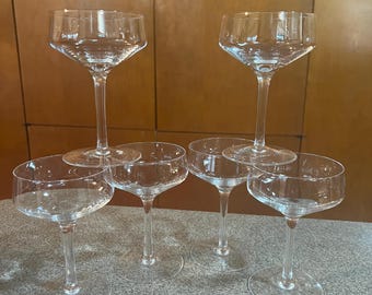 Sasaki Silk Champagne Coupes Martini Cocktail Set Of 6