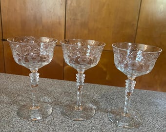 Vintage Rock Sharpe Cherokee Champagne Coupes Set of 3