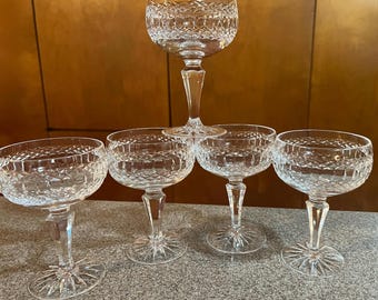 Vintage Crystal Galway Castlerosse Champagne Coupes Set of 5