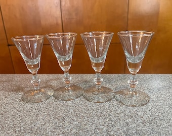 Vintage  MCM  Libby Sherry or Cordial Glasses in Georgian Pattern set of 4.