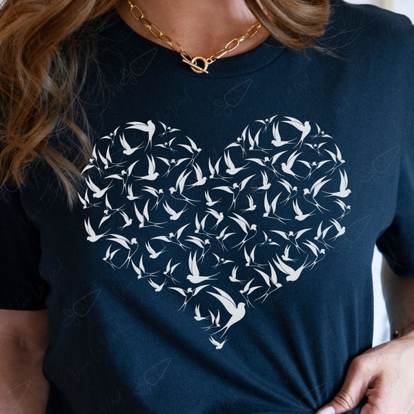 Swallow t shirt gift idea for bird lover nature-inspired t-shirt Christmas holiday birthday present for birdwatchers bird nerds bird lovers