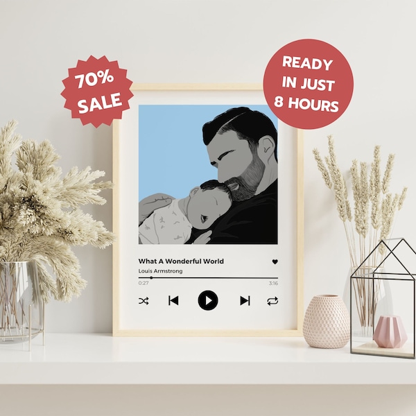 Faceless Portrait Music Plaque, Music Song Plaque, Custom Song Plaque, Album Cover Plaque, Song Cover Plaques, Gift for Boyfriend, Custom