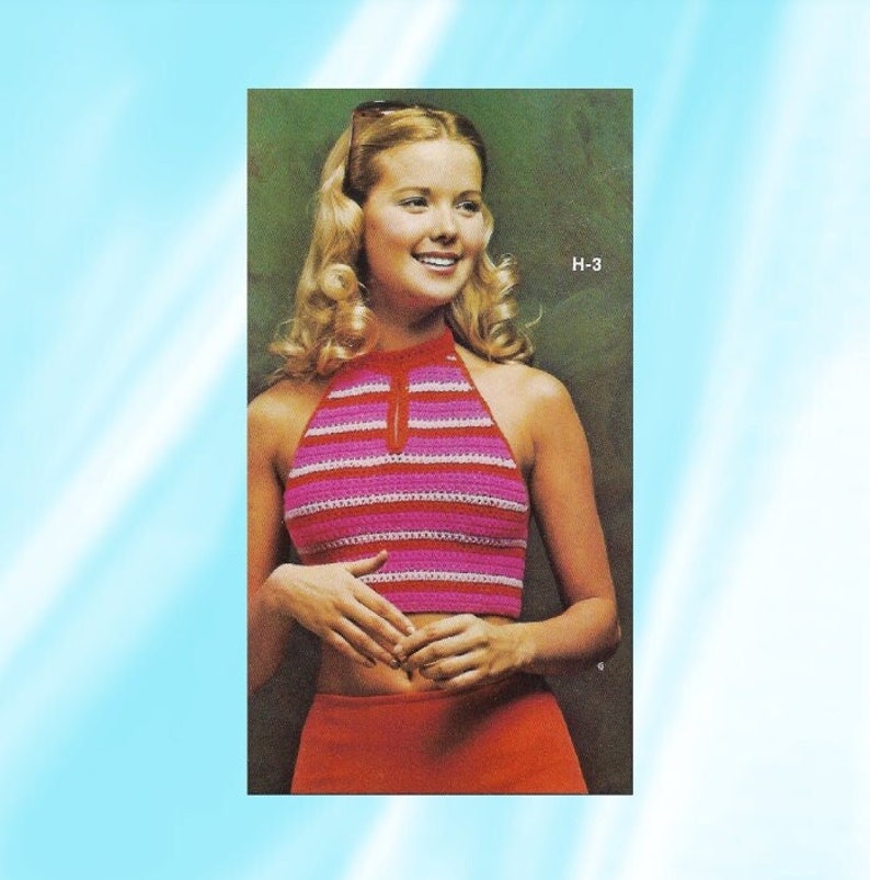 Vintage Burnt Umber Crochet Backless Halter Top main image 0