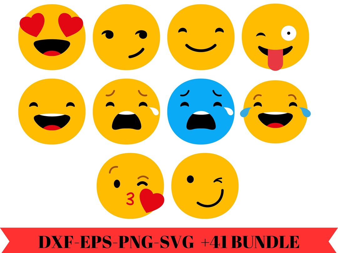 Cricut Emoji Svg Files Emoji SVG Collection Emoji Clipart - Etsy