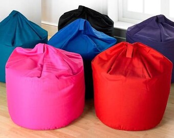 Kids Childs Teens Adults comfy Large 6 Cuft Cotton Bean Bags Fully Filled in Red, Black, Blue, Grey, Purple, Pink, Teal, fushia 100% cotton