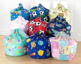 Kids Childs 100% Cotton Bean Bags Fully Filled Dinosaur, Unicorn ,Cars, Football, Jungle, Pirate ,space, patchwork, gaming playroom bedroom