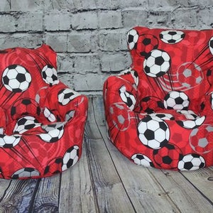 Better Nights Large Children Kids Bean Bag Chair | Red Football