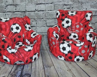 Better Nights Large Children Kids Bean Bag Chair | Red Football