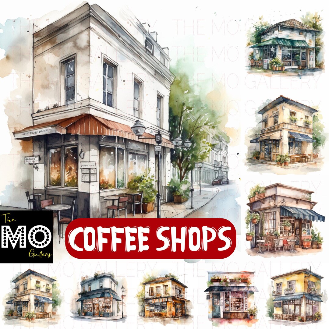 20 Coffee Shop Portraits Instant Download PNG JPG Files Card Etsy