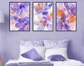 Macro Crocus Prints Wall Art | Lavender Crocus Wall Art Set of 3  | Close-Up Spring Flower Printable Art | Purple and Lavender Wall Art |
