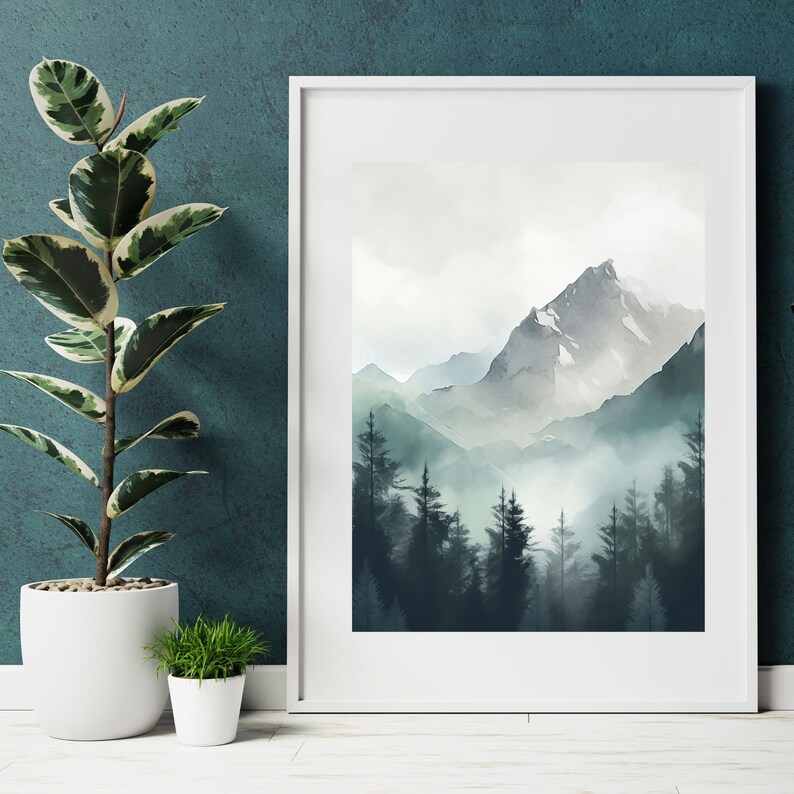 Ethereal Wilderness Landscape Watercolor Gallery Wall Set of Etsy