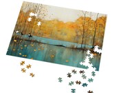 Golden Reflections of Autumn Jigsaw Puzzle | 500 or 1000 Pieces Fall Puzzle Gift | Fall Landscape Puzzles for Adults