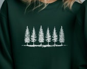 Pine Tree Shirt for Granola Girls | Forest Sweatshirt | Ecology Shirt | Pine Tree Lover Gift & Tree Hugger Gift | Pine Tree on Green Shirt