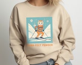 Vintage Cat Sweatshirt | Crewneck Sweatshirt Vintage | Our Skiing Shirt is a Purr-fect Gift for Mountain Lovers and Cat Lovers