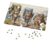 Adventurous Hiking Cats Decorative Puzzle | 500 or 1000 Pieces Puzzle for Teenagers & Adults | Jigsaw Puzzle Gift for Cat Lovers