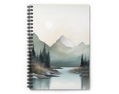 Ethereal Wilderness: Watercolor Mountain Lake Spiral Notebook | Lined Journal with Mountains | Perfect Gift for Nature Lovers