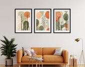 Minimalistic Sage Green Wall Decor Triptych | Matisse-Inspired Wall Art Decor Prints Set of 3 | Living Rooms Decor Gift for Nature Lovers