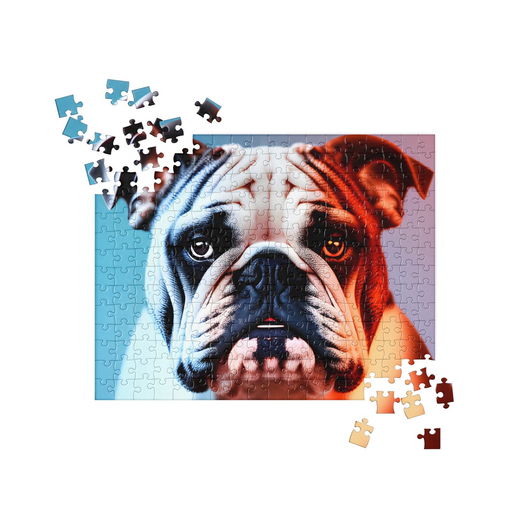 English Bulldog Vintage Poster 1000 Piece Jigsaw Puzzle | Premium Puzzle For Adults, Made In USA - View #5