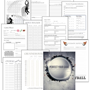 Volleyball Player&#39;s Journal: Practice & Match Evaluation (Digital Download)