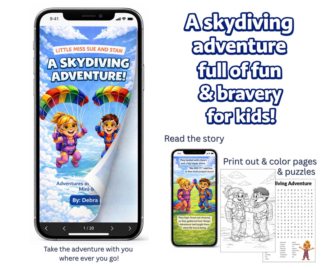 A Skydiving Adventure | Digital Flipbook Link | Story Plus Printable ...